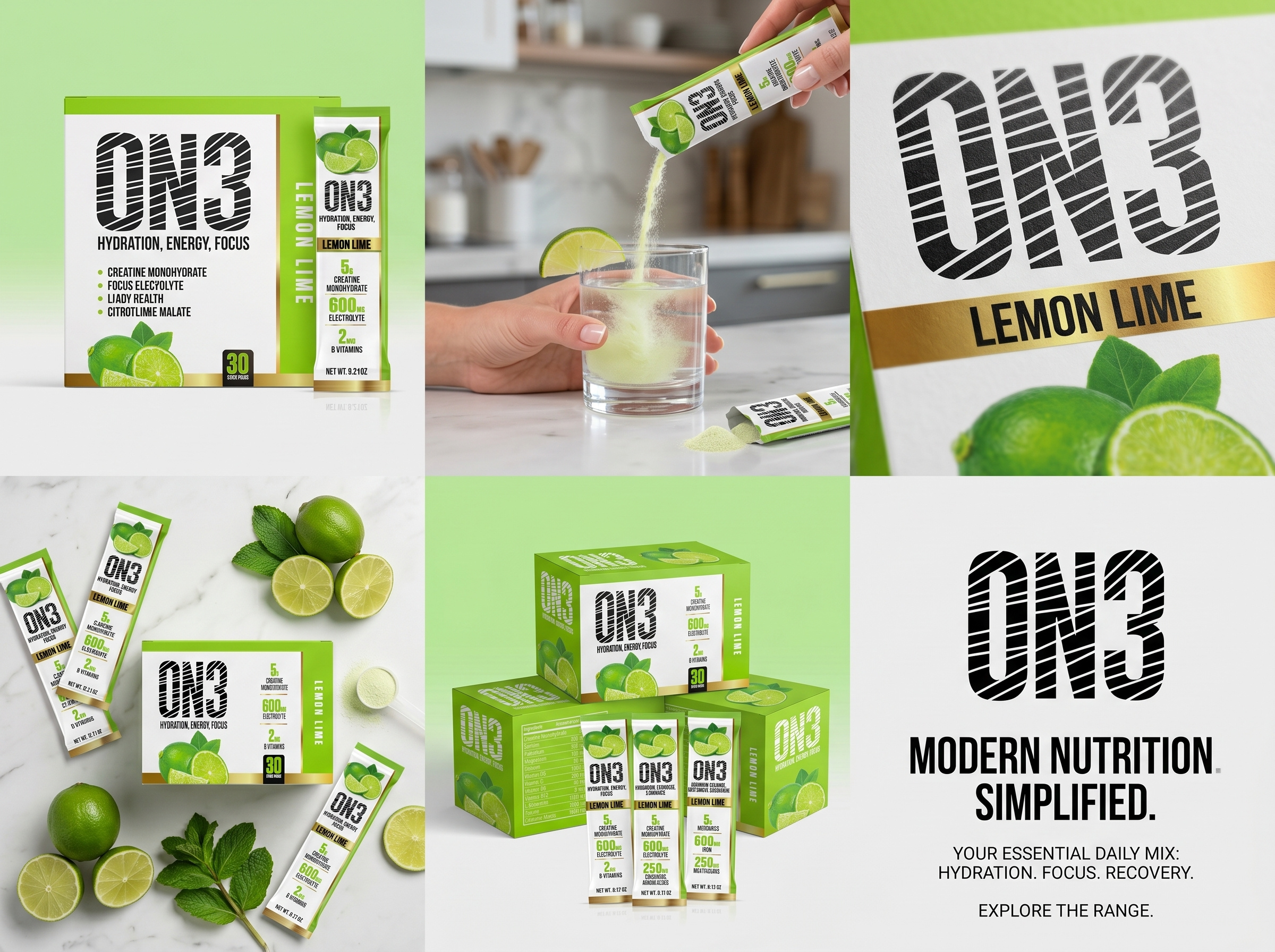 Premium ON3 Hydration Stick Packaging Design amazon product packaging brand identity creatine packaging electrolyte packaging fitness supplement health supplement hydration supplement label design luxury packaging mockup design modern packaging packaging design pouch packaging premium design product packaging sports nutrition design stick pack design supplement packaging vitamin packaging wellness branding