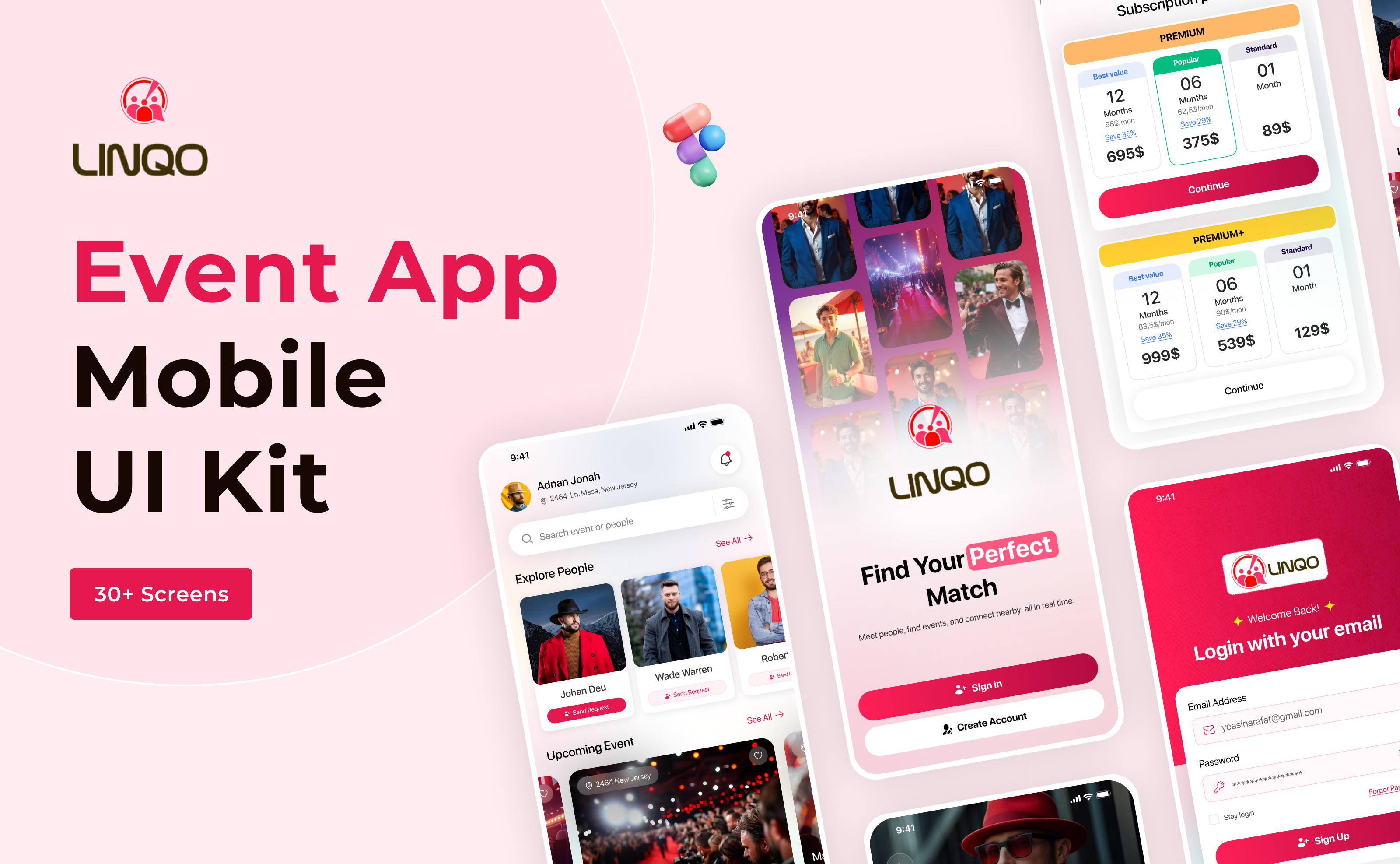 Event App Mobile UI Kit app ui booking app clean design dashboard design event app figma freelance designer interaction design mobile app mobile ui modern ui product design prototype design social app startup app ui design ui kit user experience user interface ux design