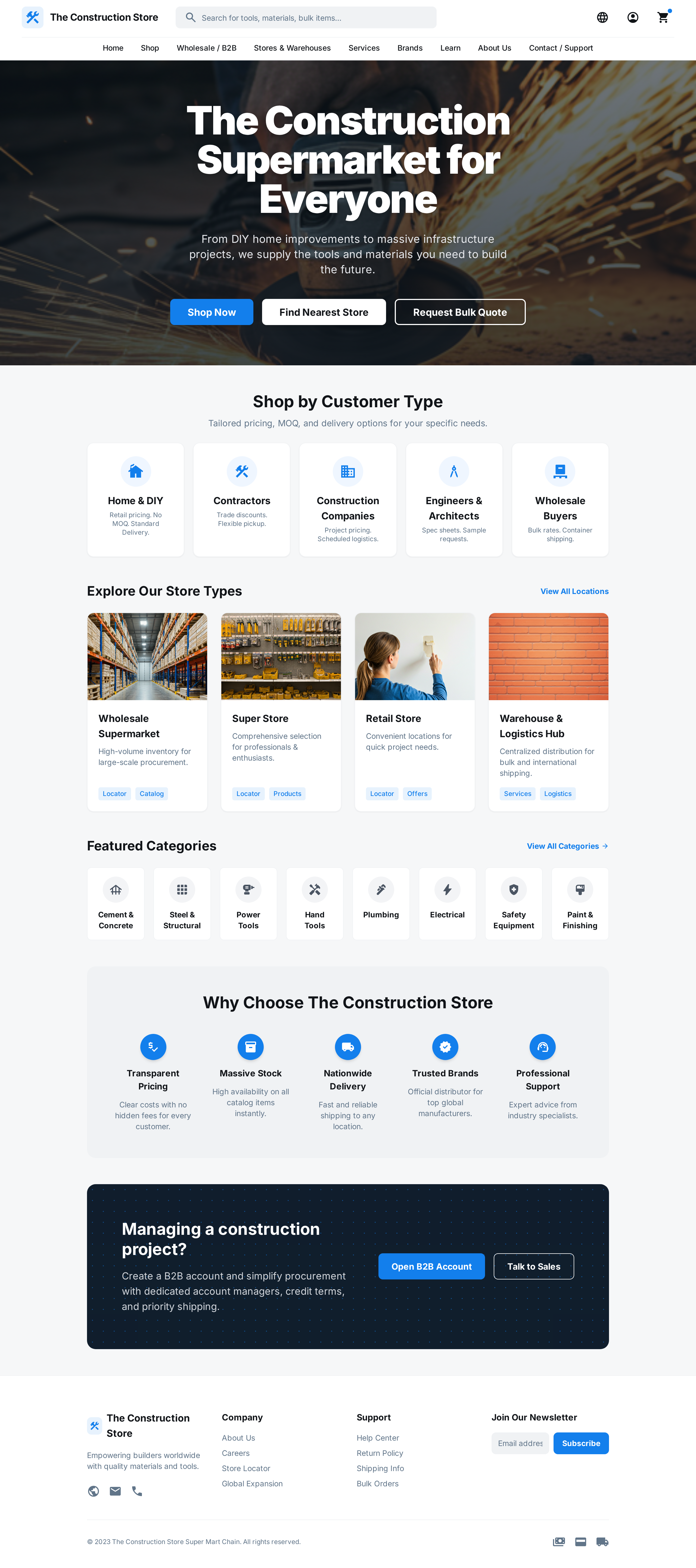 Construction Supermarket Web Design