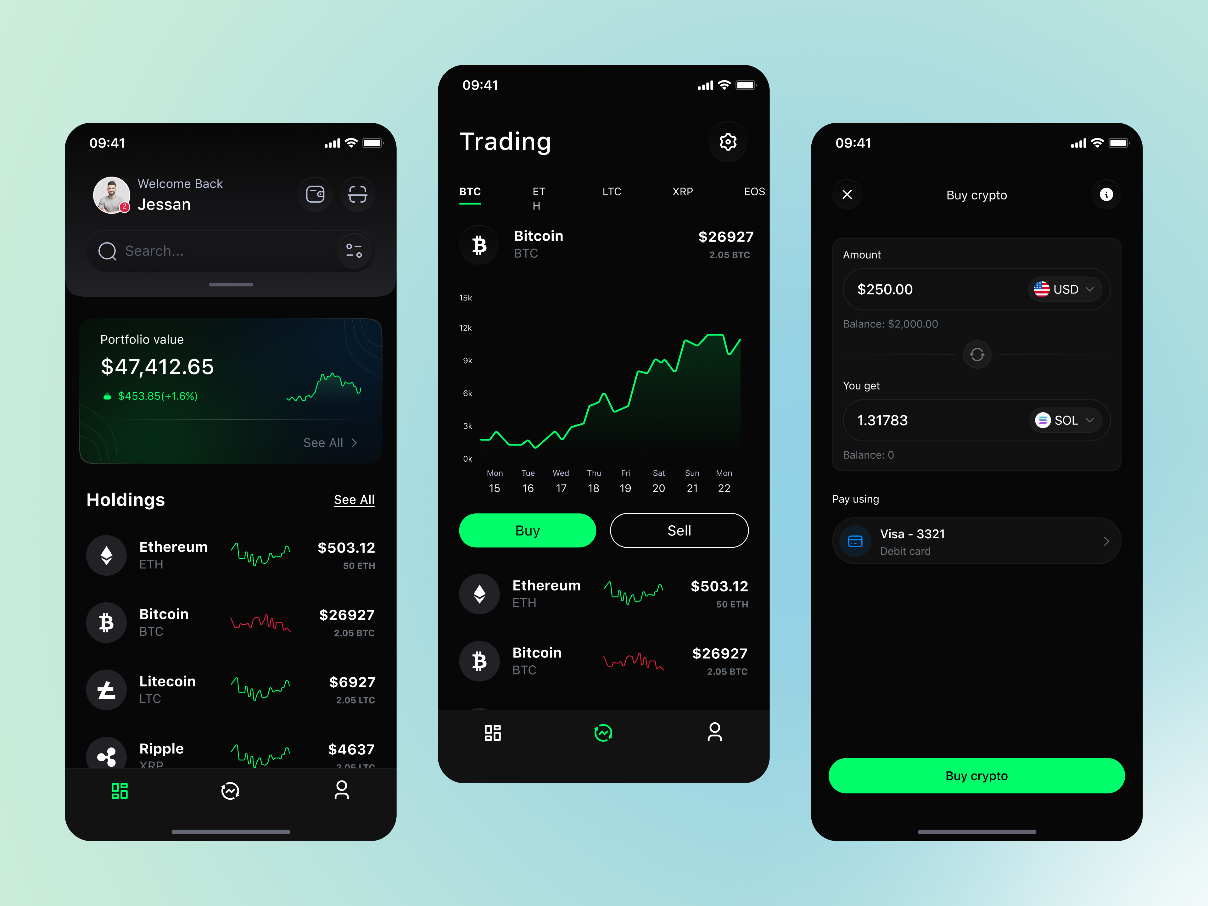 Example of Crypto Mobile App Design