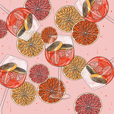 Summer spritz bar cocktail design food food industry foodillustration illustration restaurant