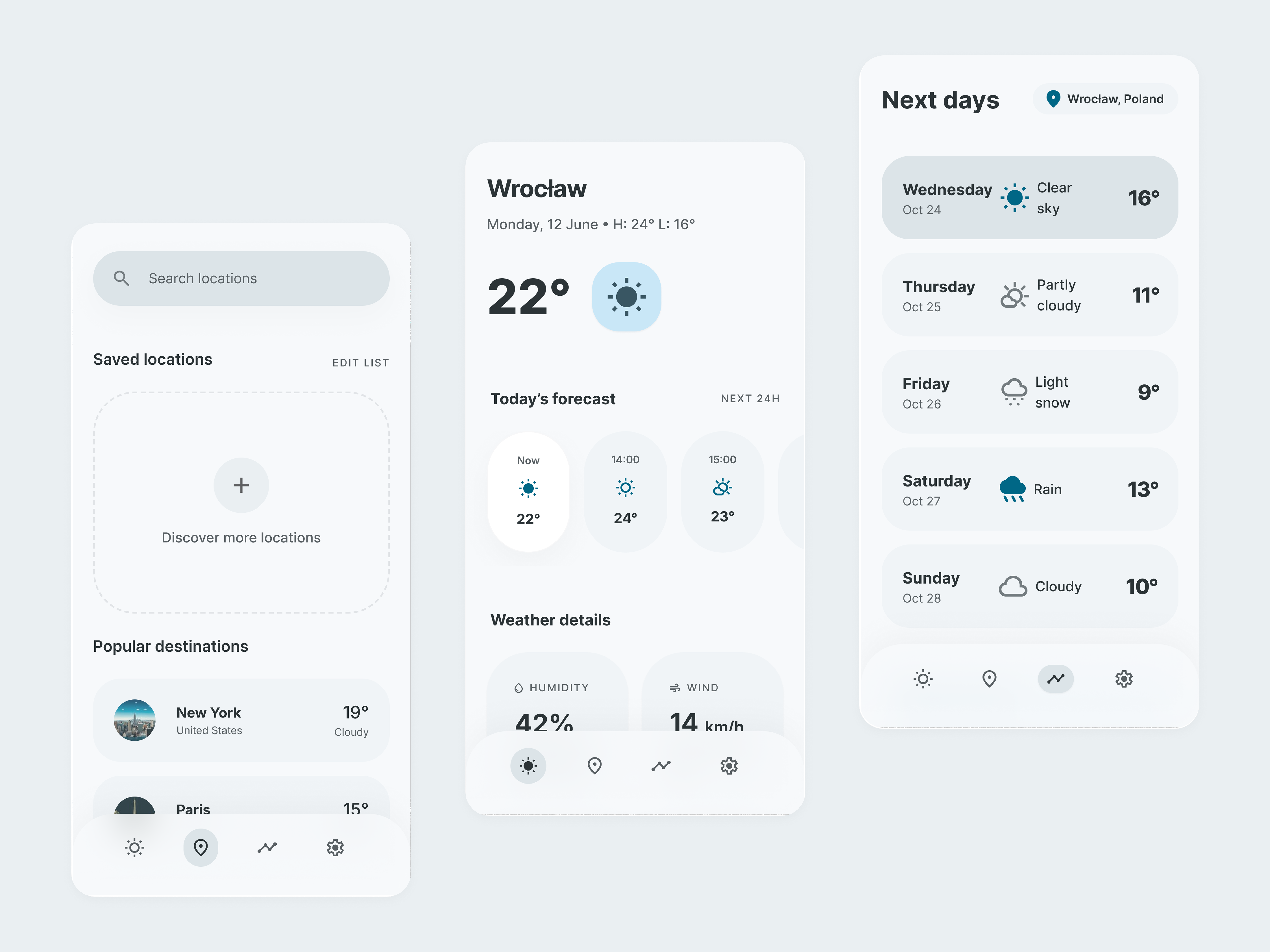 Weather app UI exploration