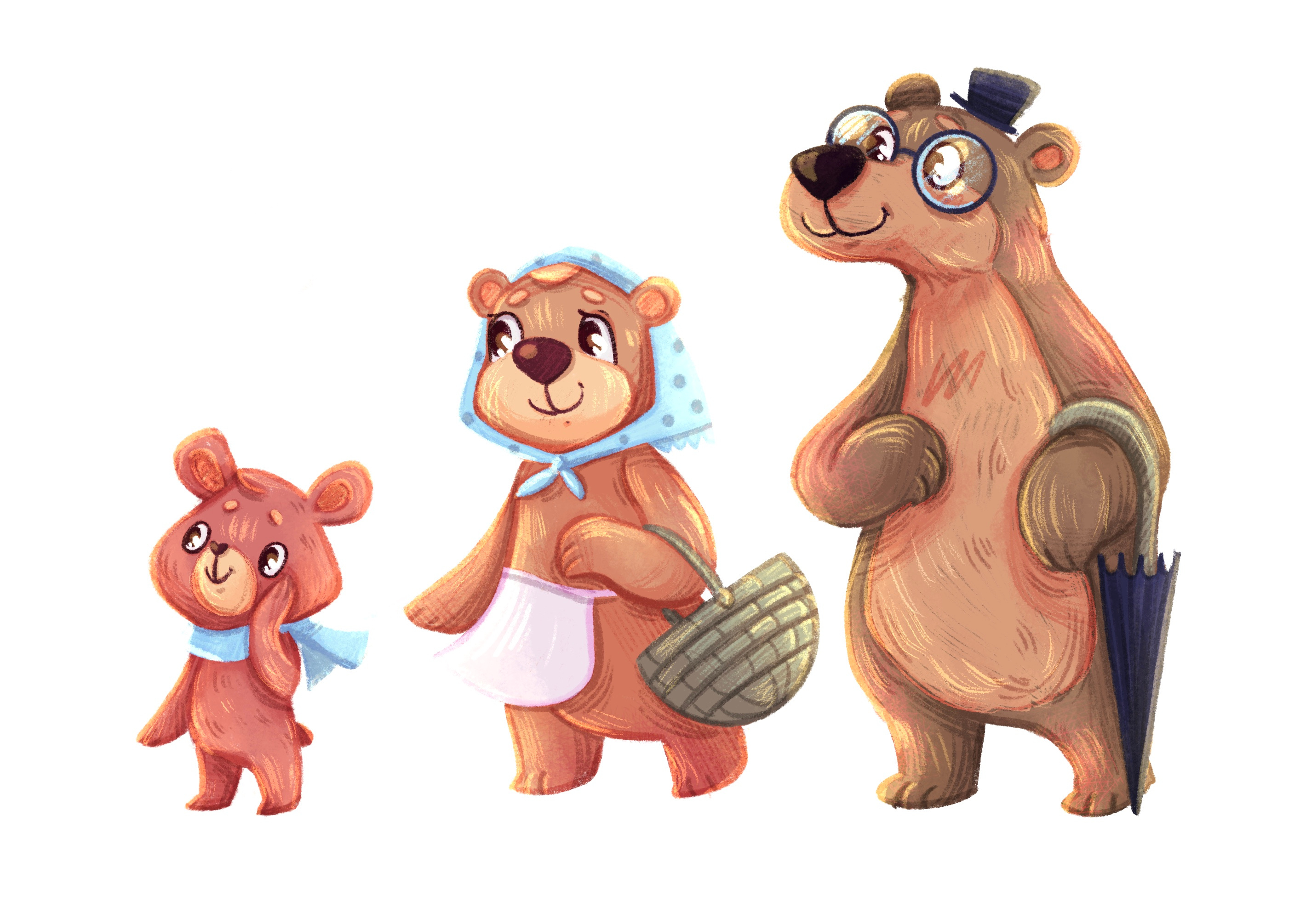 Goldilocks and the Three Bears charectes character design children illustration fairytale goldilocks illustration kid art three bears