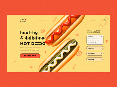 Design — main screen, Vegan Hot Dogs creative design designconcept designinspiration food healthy hotdog mainscreen ui ux vegan