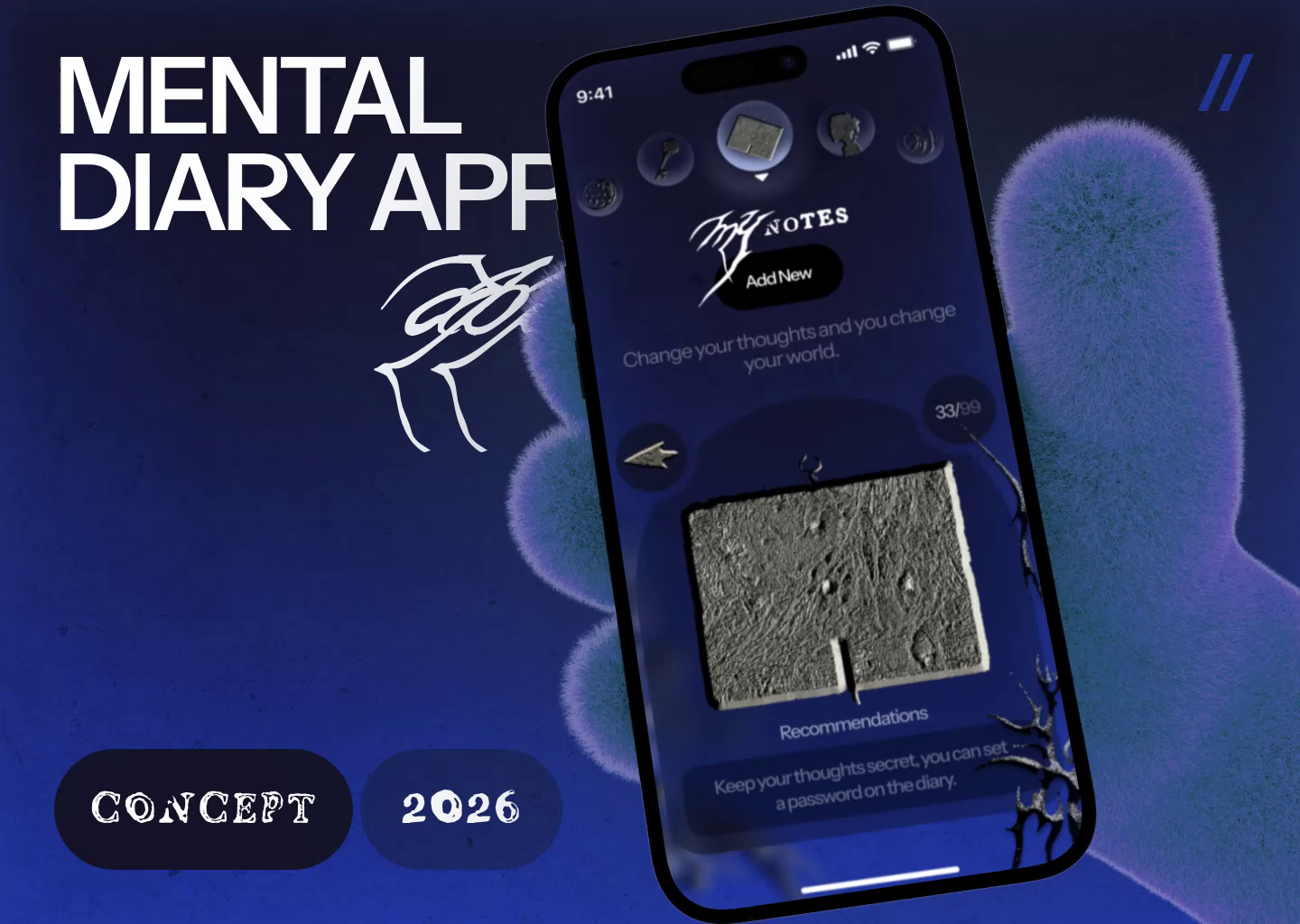 Mental Journal Mobile iOS App Design