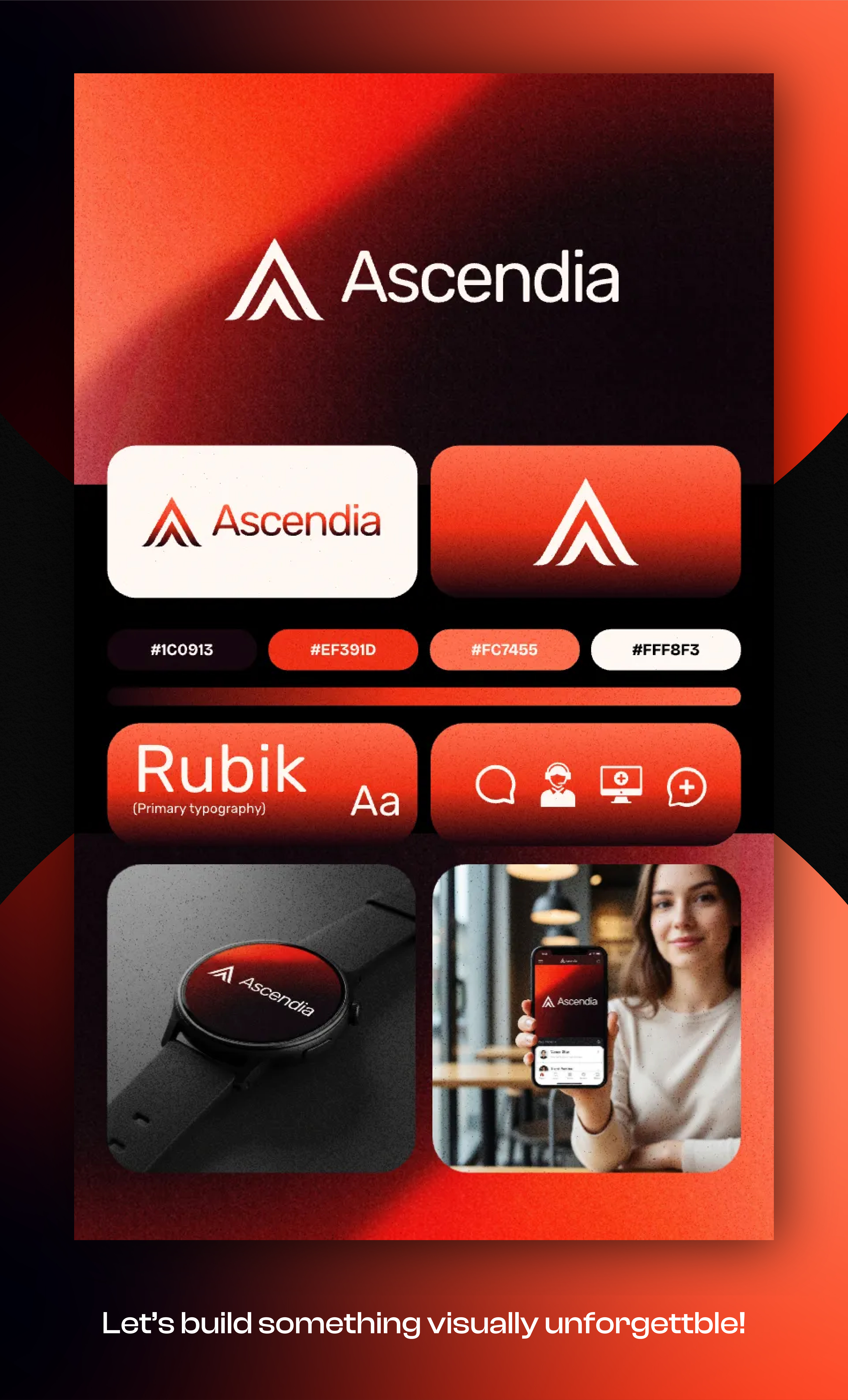Ascendia | Mini Brand Guideline ai app brand design brand guideline brand guidelines branding color palatte design fintech graphic design logo mini guide mockup software style guide tech typography ui ux vector