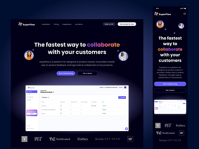 Product Landing page blue dark dark theme design desktop landing landing page product landing ui