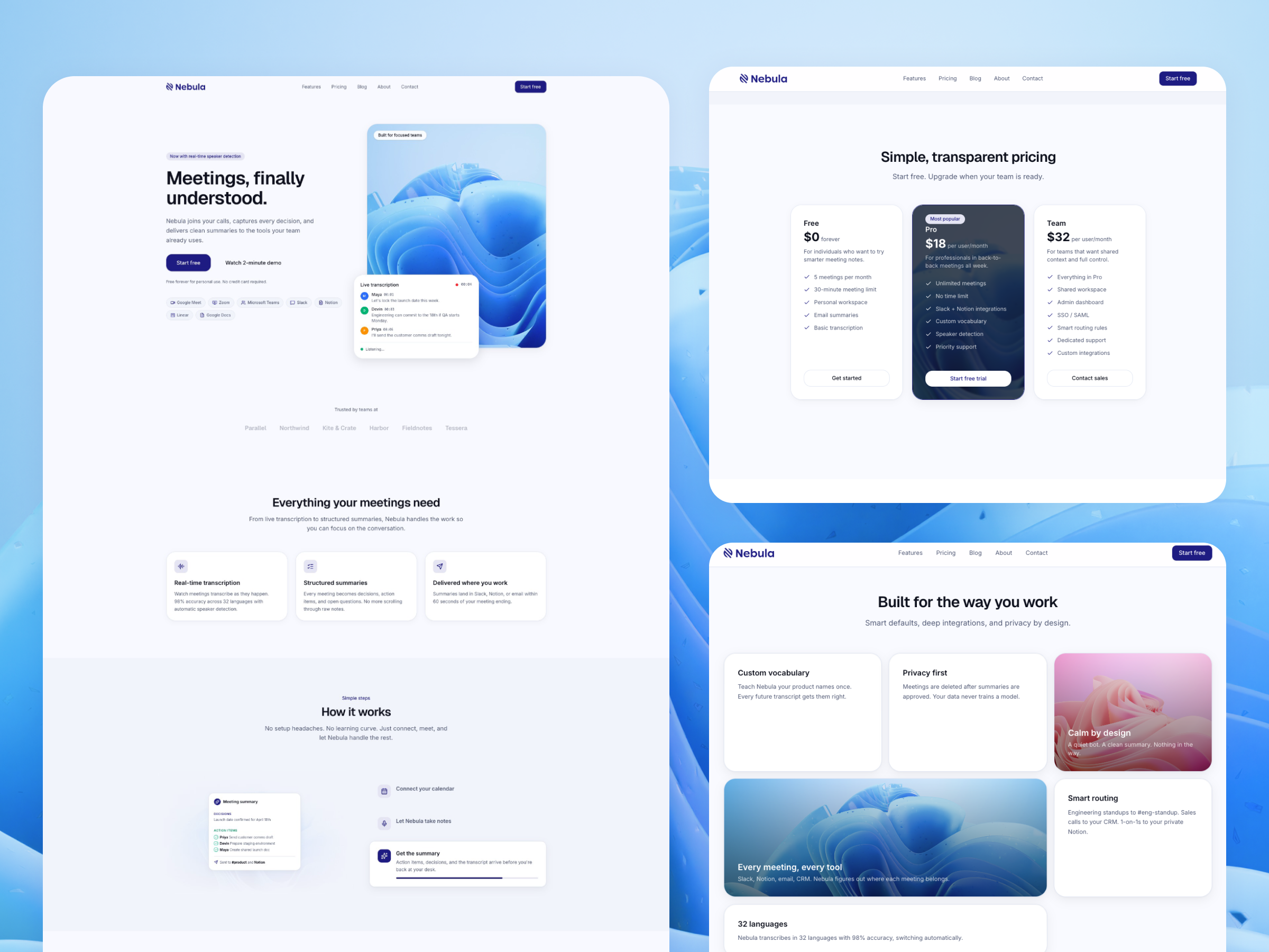 Example of Page Design & Build