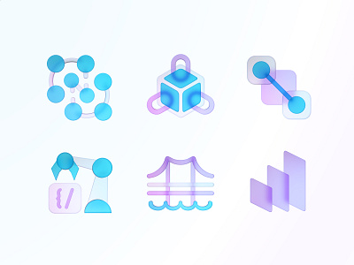 Crosschain glass 3D icons 3d block blockchain bridge chain code crosschain crypto develop development glass icons icons set illustration l2 layer layers relation rendering robot