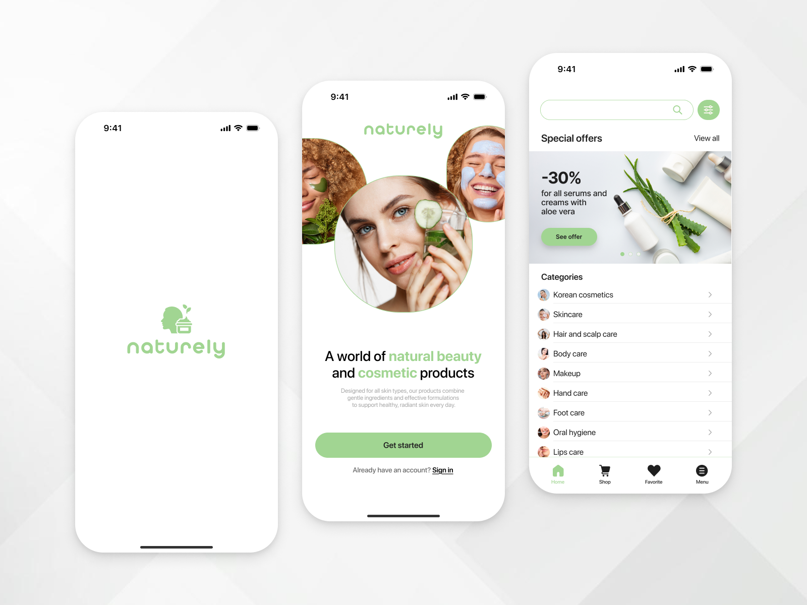 Skincare Mobile App - UI Design app app design branding design ecommerce interface logo mobile mobile app mobile design mobile interface onboarding screen product design skincare splash screen ui ui design uiux ux ux design