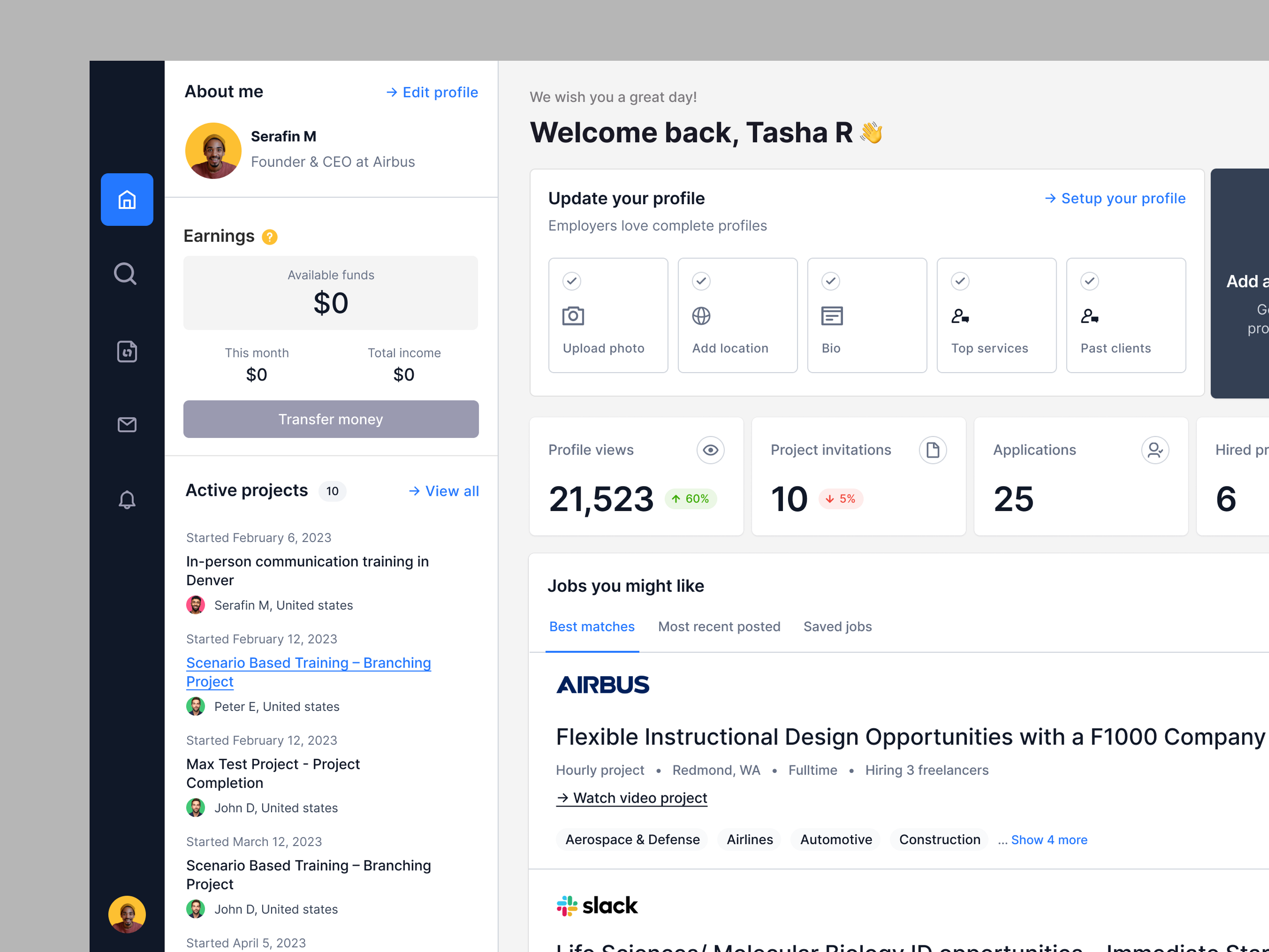 eLearning talent dashboard by Aleksandar Nikcevic on Dribbble