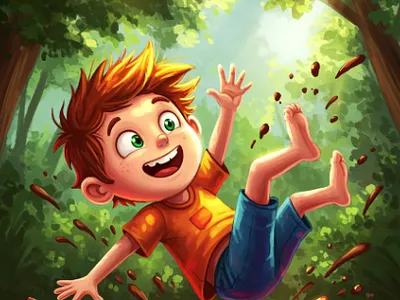 Expression Exploration: Joy in Action & Awe in Stillness 2d art action sequence character acting character development childhood joy childrens book art childrens book illustrator digital painting diverse characters dynamic pose engaging storytelling. expressive range kidlitart muddy puddle narrative art picture book artist storytelling sunbeam art visual storytelling whimsical illustration