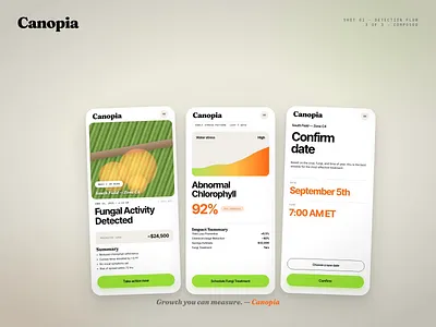 Canopia: AI Precision Agriculture & Crop Intelligence App agriculture dashboard ui agritech mobile app agritech product design agronomy mobile app ai agriculture platform crop analytics platform crop intelligence app crop monitoring app drone crop analysis farm management dashboard field diagnostics app ndvi scan app precision agriculture app smart farming app treatment scheduling app