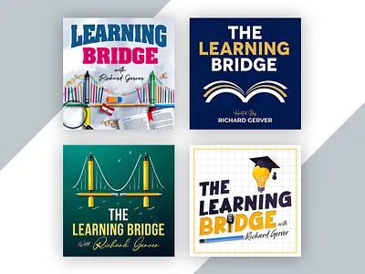 Education Podcast Design academic book branding bridge concept cover creative design digital education identity illustration knowledge layout learning media minimal modern podcast typography