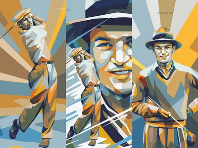 Ben Hogan ben hogan colorful design golf golf poster golfer illustration inspirational legend pop art portrait poster designn sport sport poster sport vintage sports vector vectorart