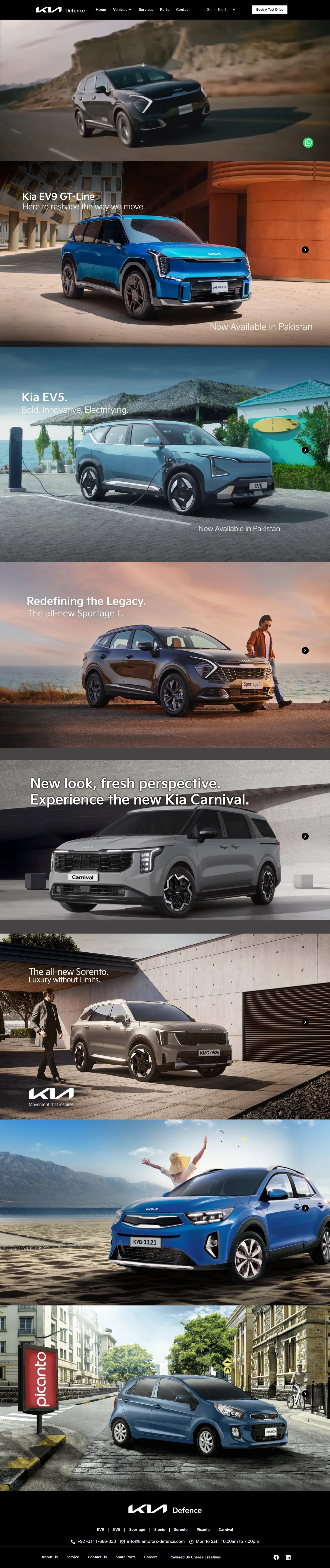 KIA Defence automotive webdesign website wordpress