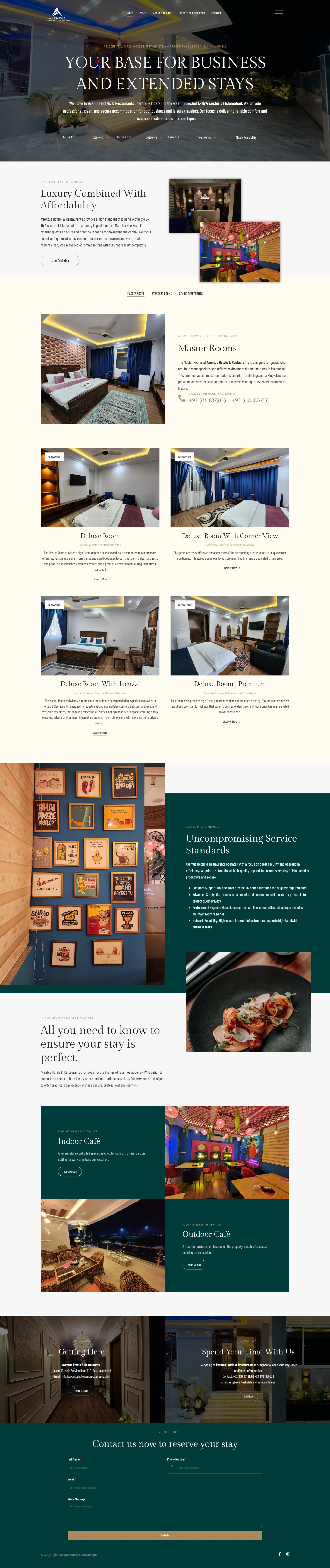 Aventus Hotels & Restaurants hotel webdesign