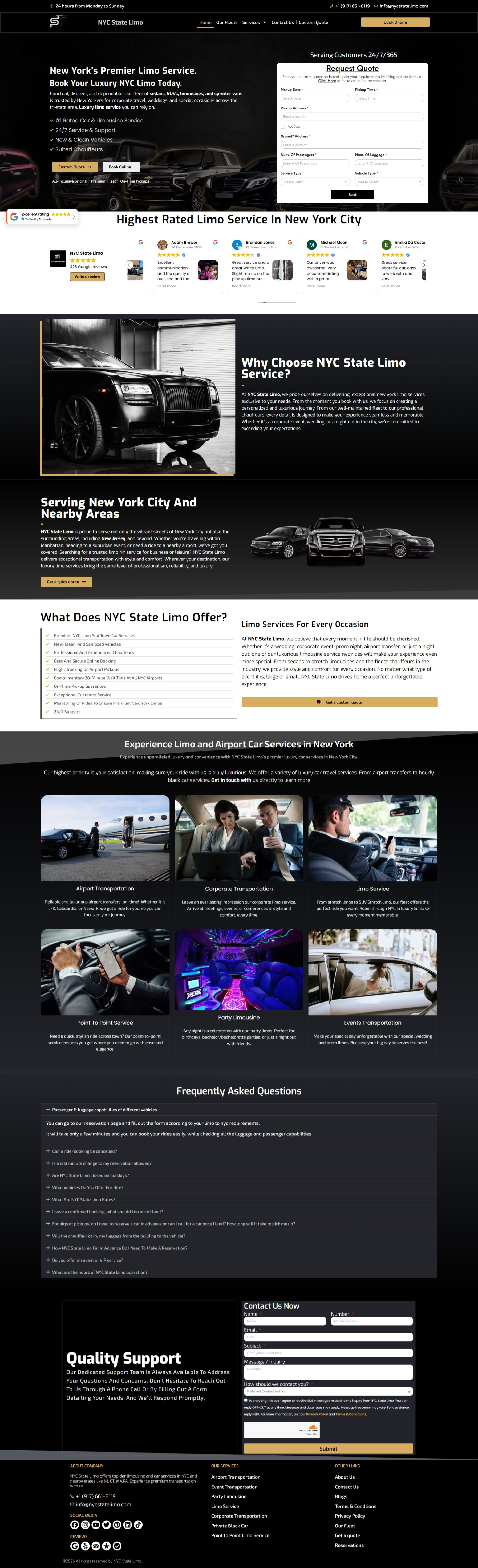 NYC State Limo car limo website