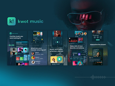 Kwot Music album appstore artists figma mobileapp mobiledesign music player playlist playstore spotify ui uidesign userexperience userinterface ux uxdesign webdesign