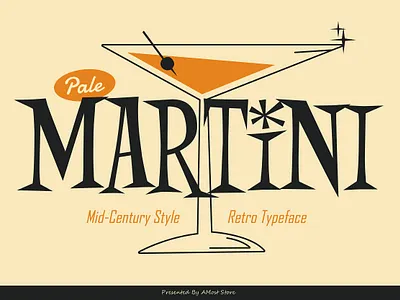 Martini - Mid Century Font bold font display font display typeface display typography mid century mid century modern retro font serif font