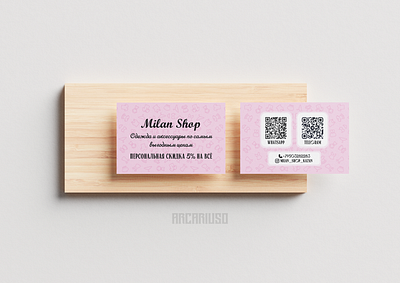 "Milan Shop" business card art branding business card design graphic design illustrator polygraphy typography vector