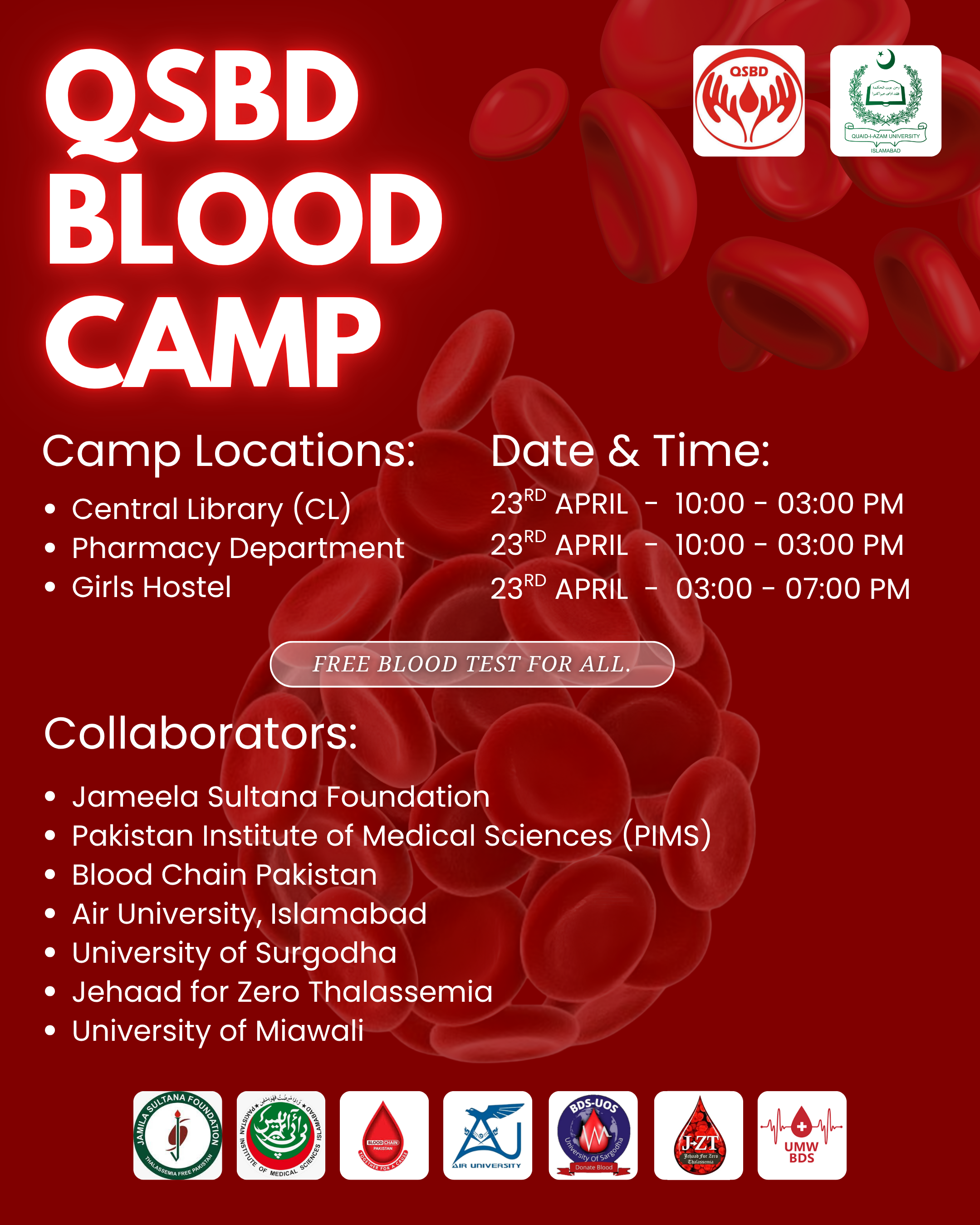 QSBD Blood Camp - Poster blood blood camp poster graphic design poster