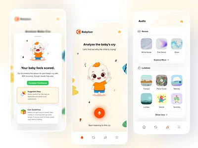 Baby Cry Analyzer App analysis analyzer audio baby cry crying detection emotion father infant insight mother newborn parent parenting pattern routine sound tracking translator