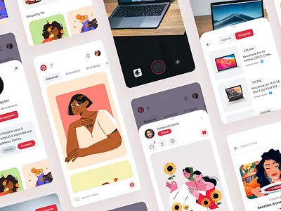 Pinterest Redesign app design homepage mobile ui uidesign