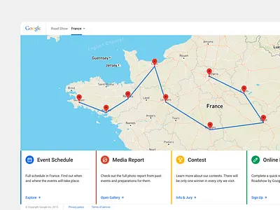 R—S 01 (2013) clean clear concept design event google interface map minimal product schedule show tour ui ux website