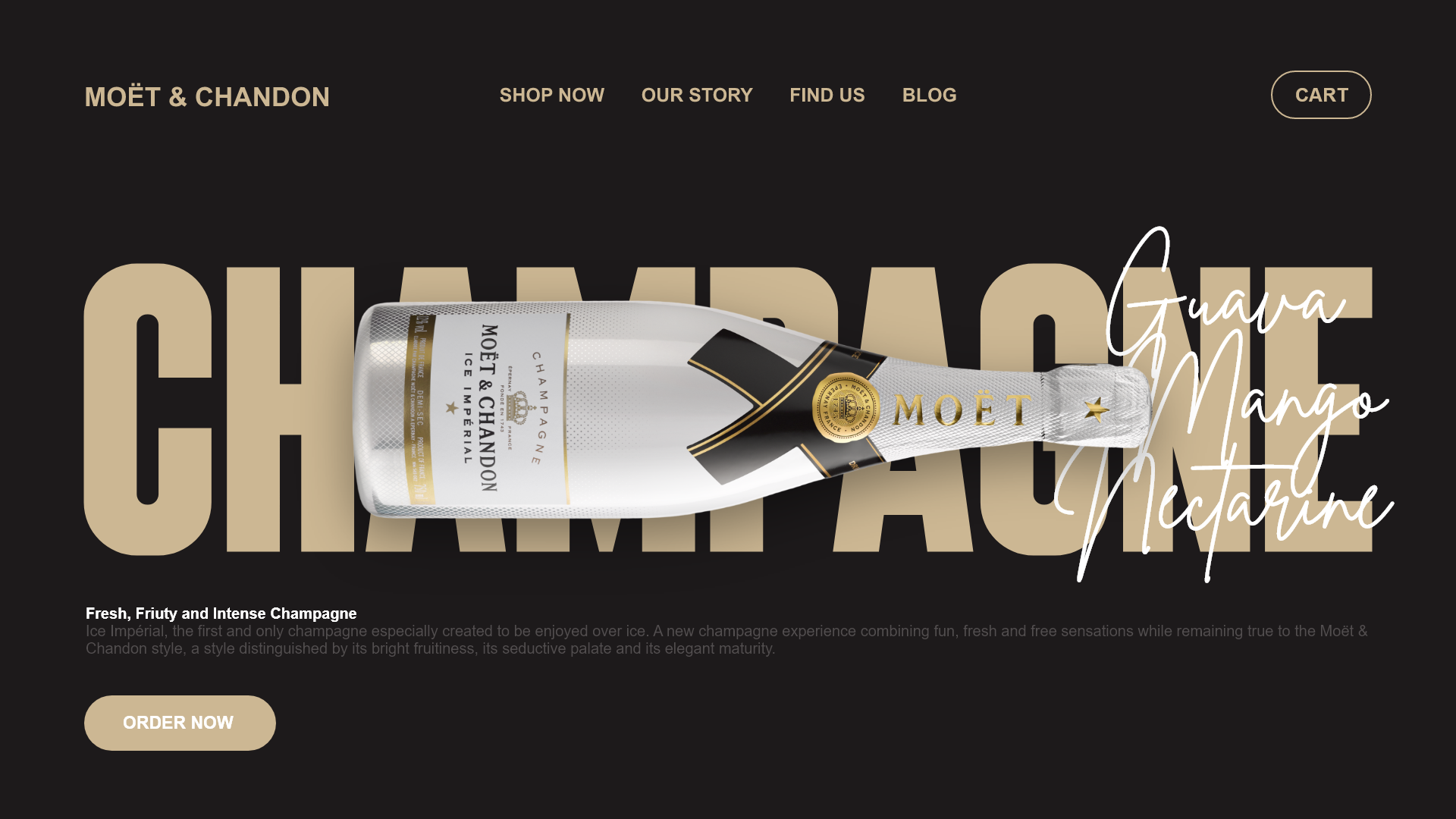 Moët & Chandon - Champagne web design branding champagne creative creative design design gold graphic design identity inspiration landing page logo luxury mockup modern design motion graphics ui ux web page webdesign white