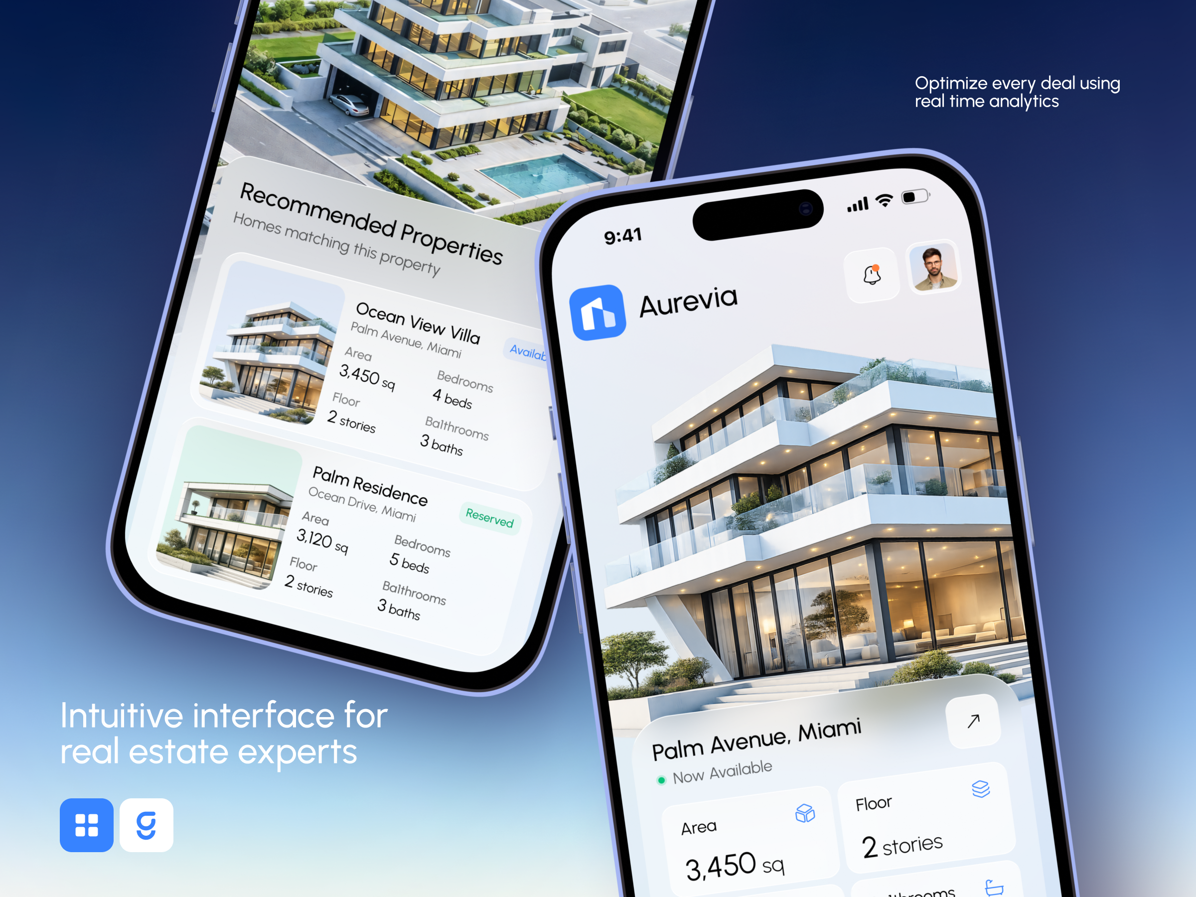 Aurevia | Premium Real Estate Analytics & Property Management UI agent platform uiux architecture uiux b2b saas application eal estate uiux housing app luxury real estate app property finder app property management app real estate app real estate application real estate dashboard real estate listing uiux real estate tech