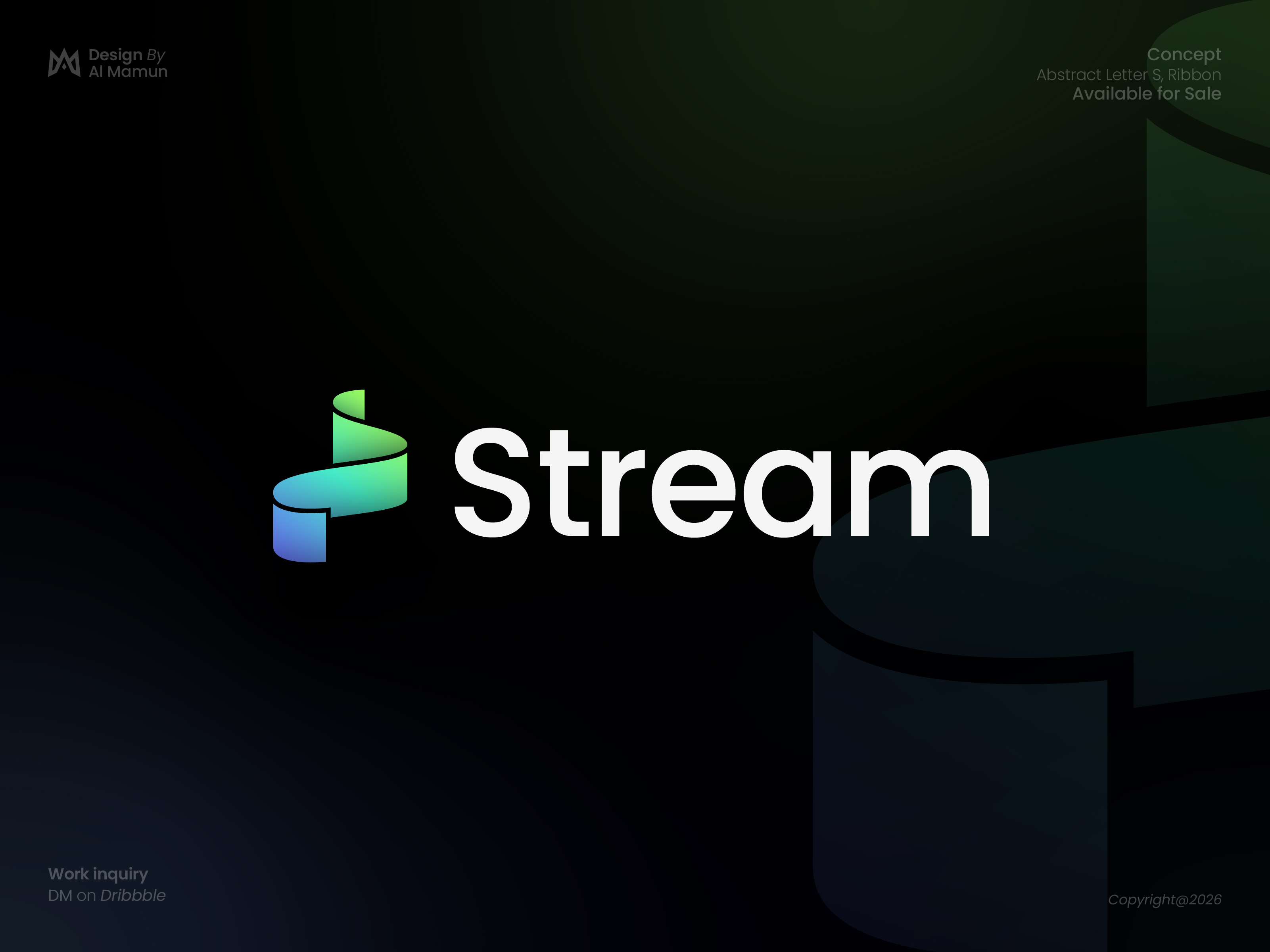 Stream Logo | Abstract S Ribbon abstract logo brand identity branding identity letter s logo logo design minimalist logo modern logo monogram startup timeless