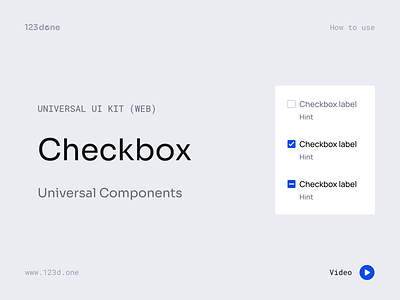 Checkbox | Universal UI Kit (Web) v3.0 123done checkbox clean component design design system figma minimalism ui ui kit ui tips uikit universal ui kit