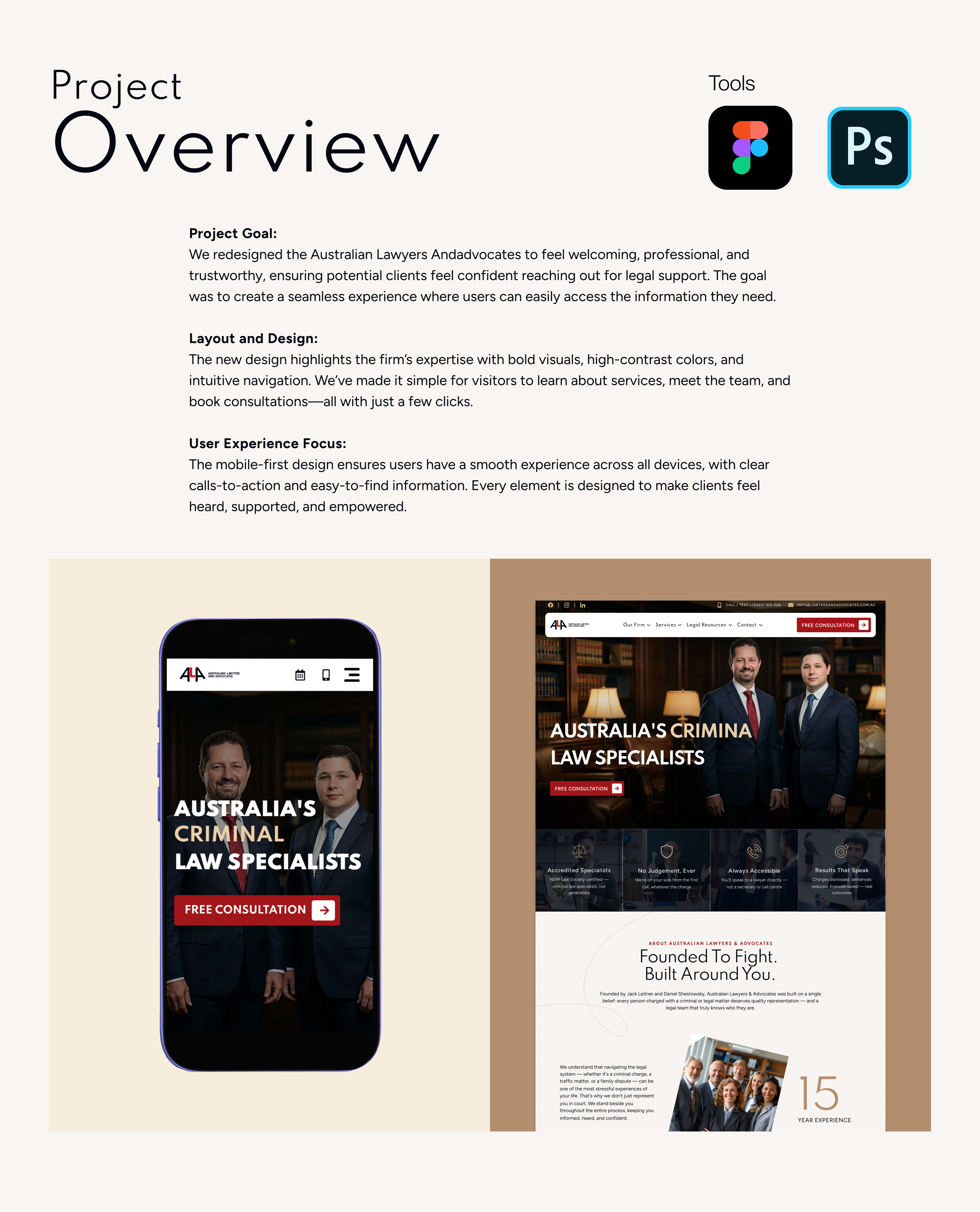 Australian Criminal Law Firm Website UI/UX Design by Waa Techdigital on ...
