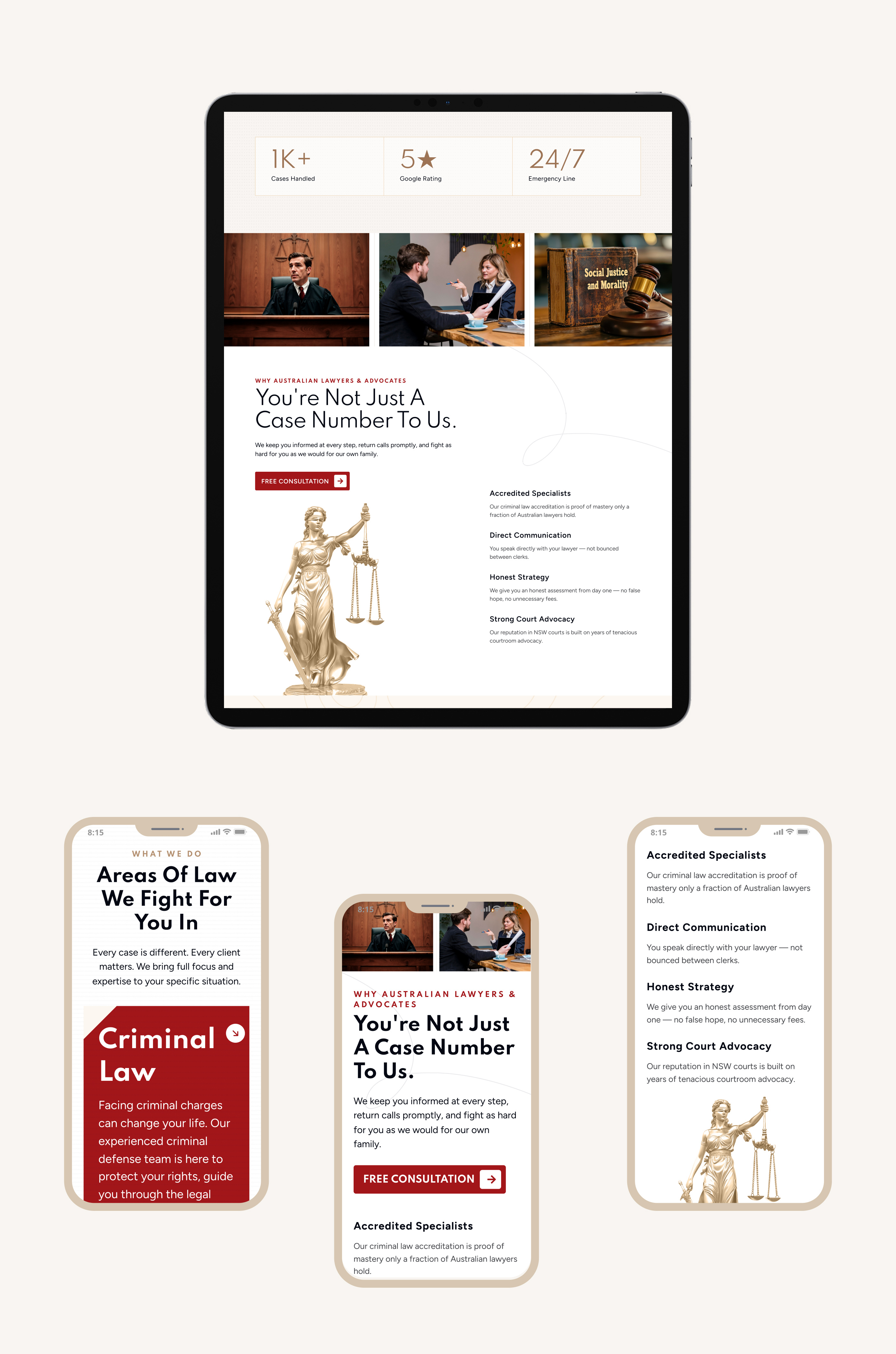 Australian Criminal Law Firm Website UI/UX Design by Waa Techdigital on ...