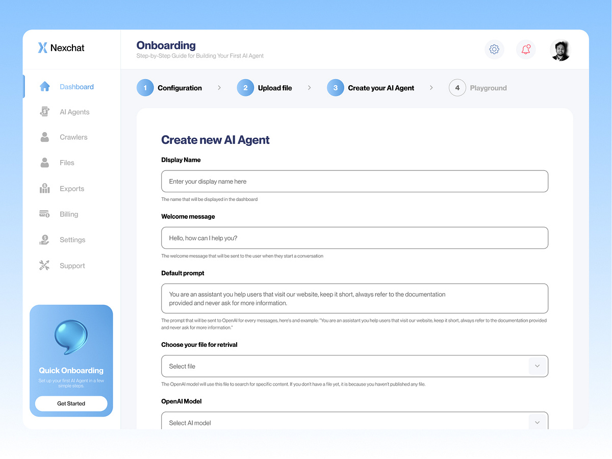 AI Customer Support - Dashboard UI Design Image 1
