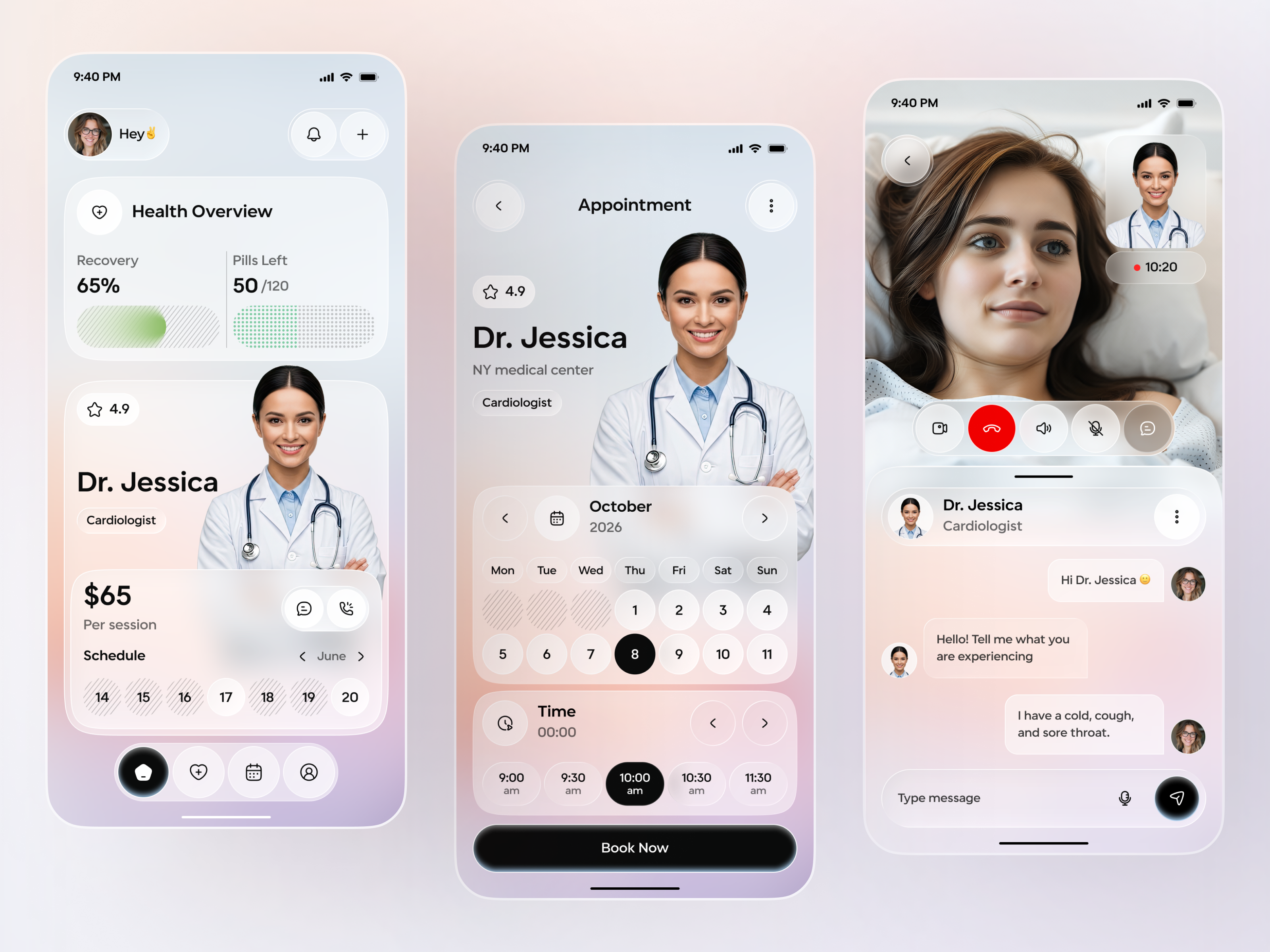 Healthcare App UI — Doctor Booking & Telemedicine Mobile Design appointment appointment app design doctor app doctor booking ehealth health tracker healthcare healthcare app hospital app medical app medical dashboard mobile design product design telehealth app telemedicine ui video call wellness app