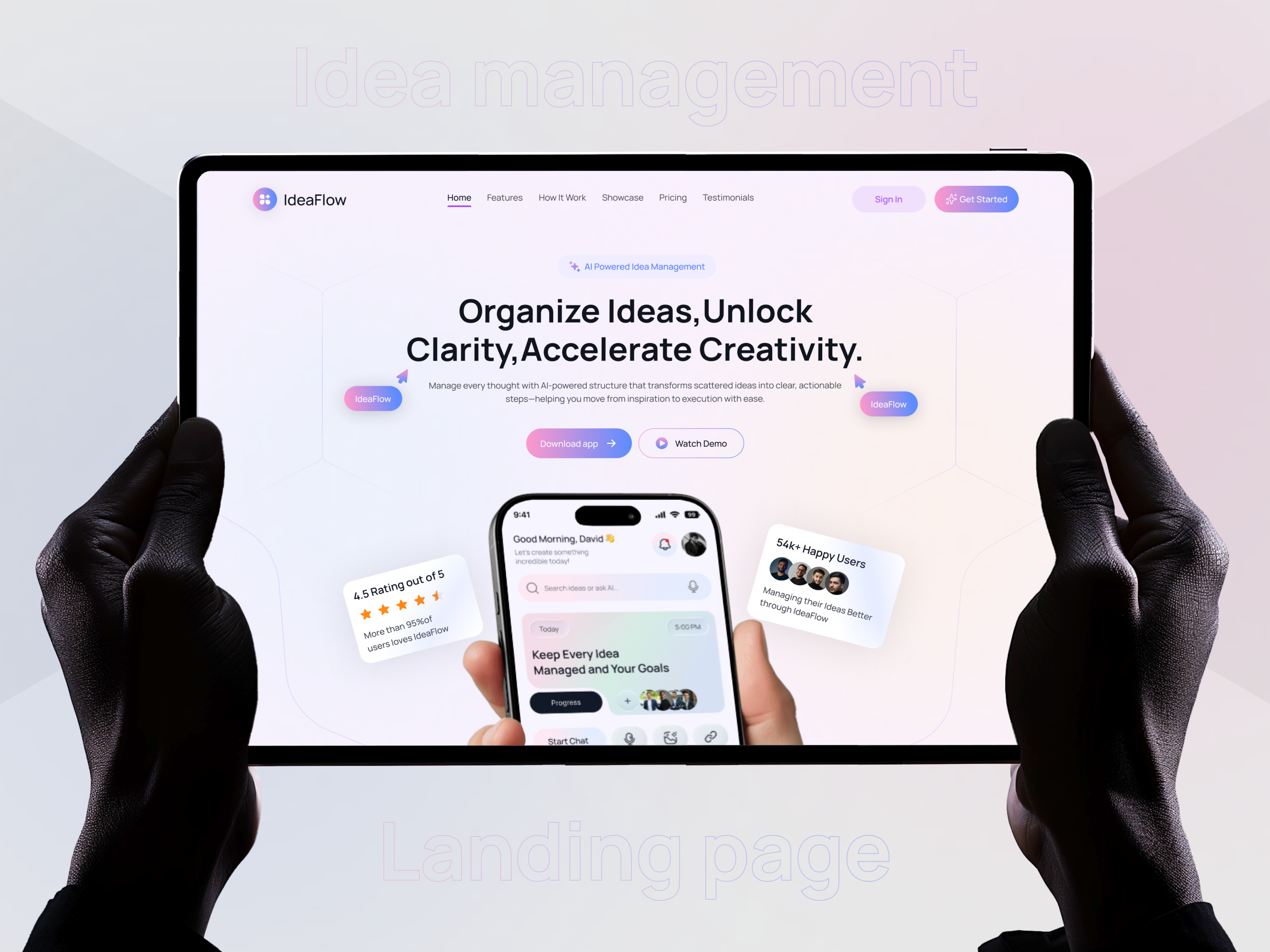 Idea Management Landing Page Design