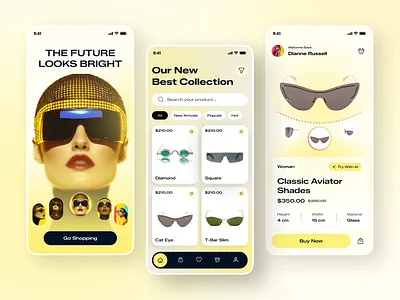 E-commerce Mobile App Design ecommerce ecommerceapp fashion fashion app mobile app modern ui product design shop shopping app sunglasses ui design uiux user interface web app