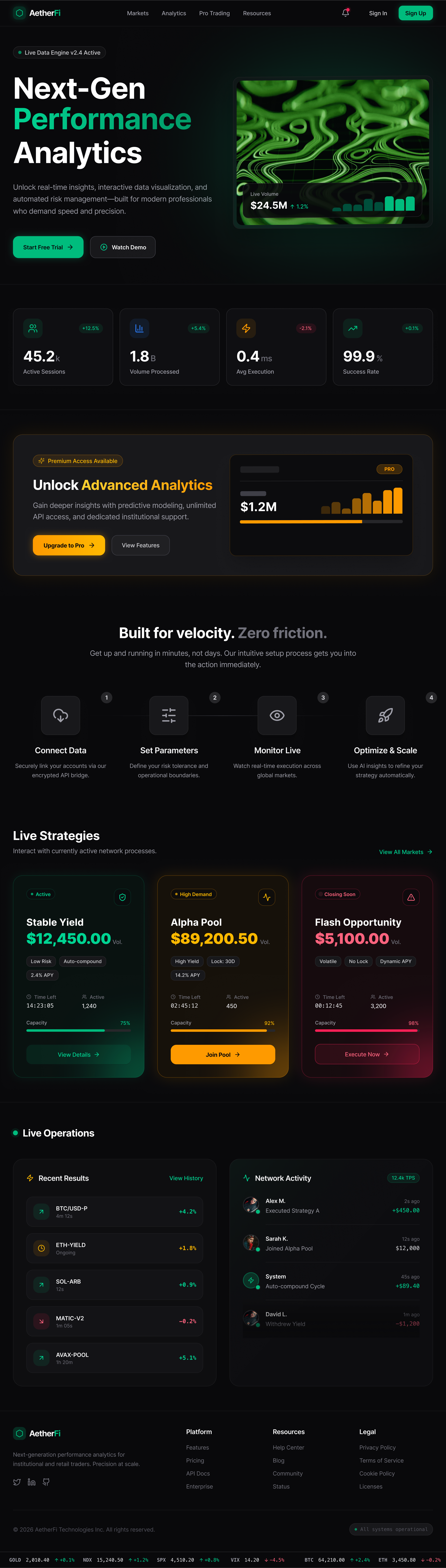 AetherFi - Crypto Trading Platform crypto crypto currency landing page crypto trading figma landing page design landing page design trading trading landing page