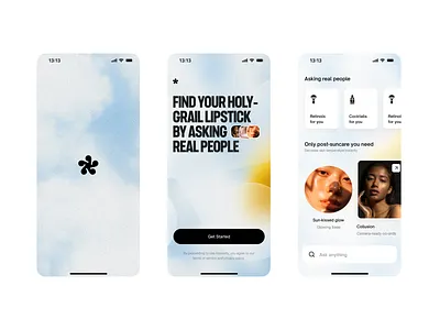App design for Honestly app design beauty app clean design minimal mobile mobile app modern ui ux