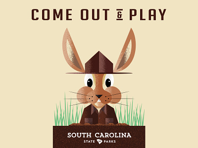 Come Out & Play illustration rabbit texture vector