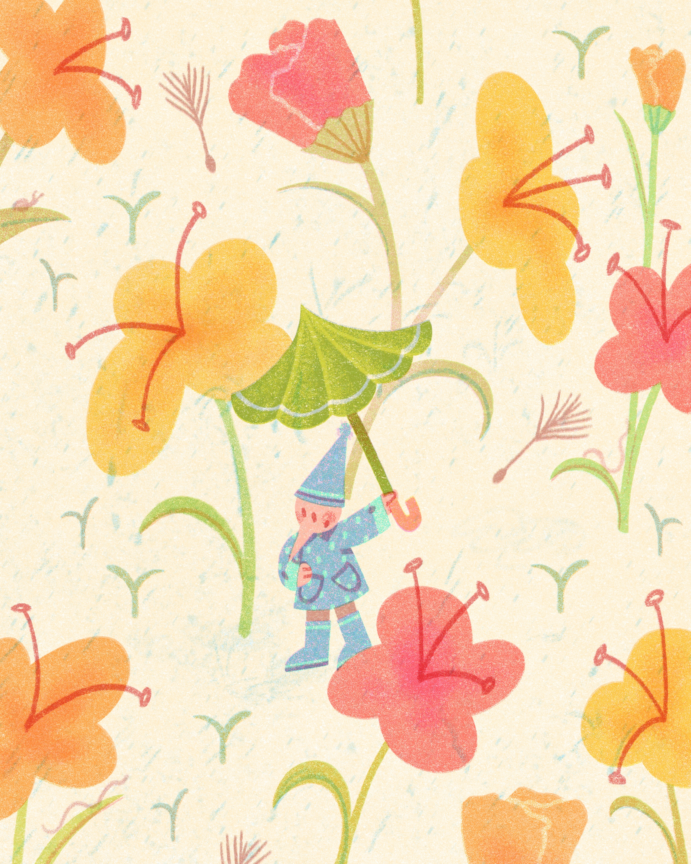 Spring Rain animation art artwork bookcover card childrensart design editorial flower illust illustration ipad kidlitillustration pattern photoshop poster spring tweetyheather work