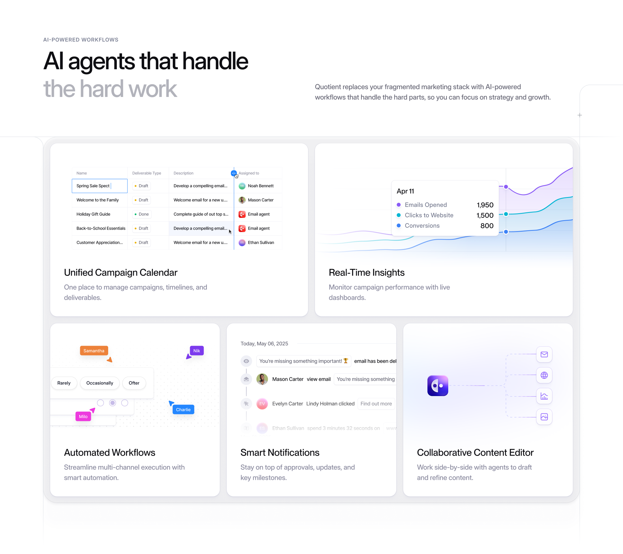 Bento grid for QuotientAI bento bento grid clean design illustration minimal modern ui ux website