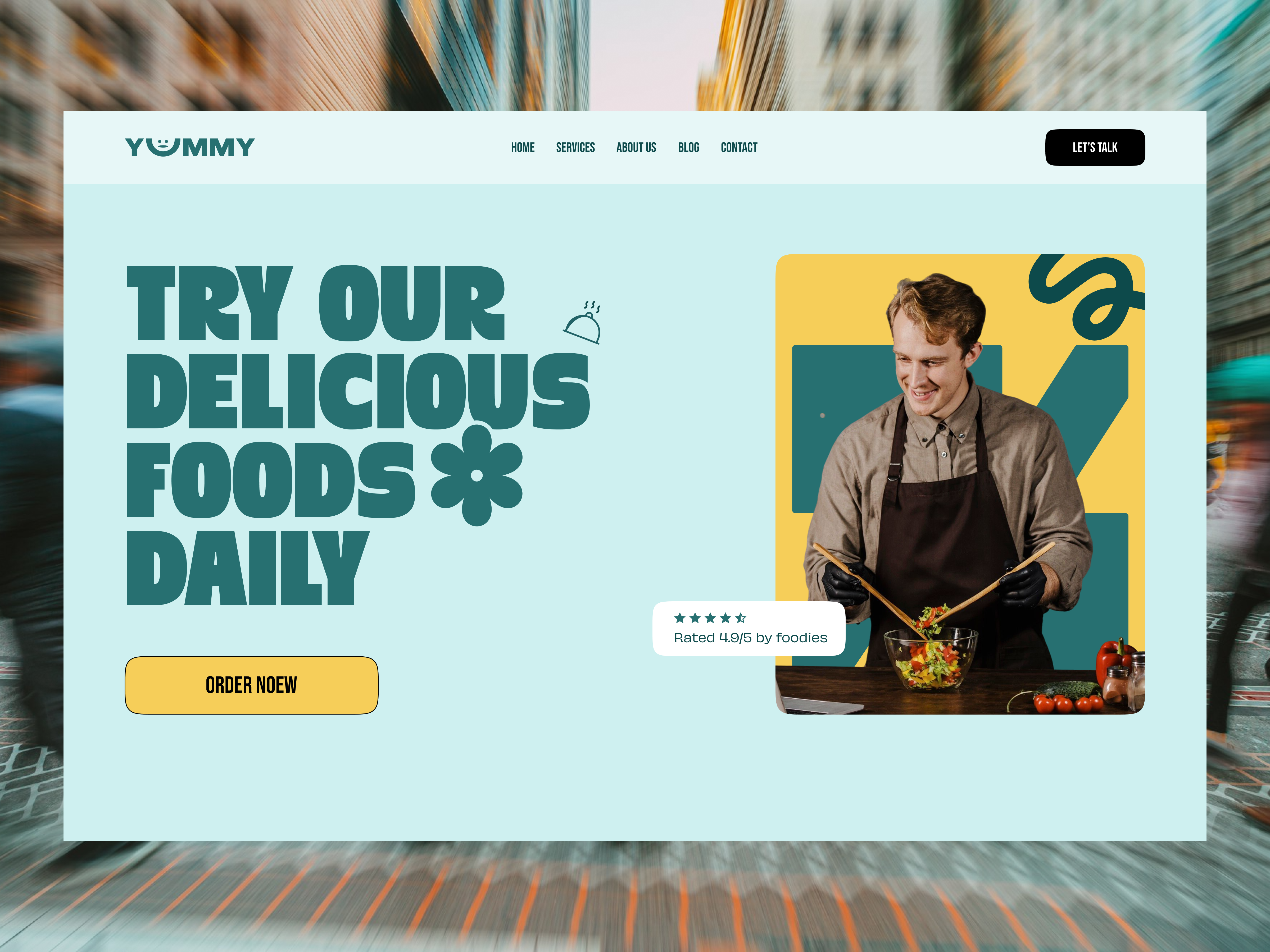 Yummy Landing Page Exploration branding clean ui design fooddelivery foodwebsite gen z aesthetic ui illustration interaction minimal product design typogaphy ui uiux webdesign