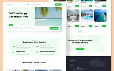 Travelianns - Travel Web Landing Page design holiday resort travel web travelianns ui ui design web vacation web design