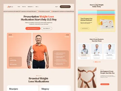 Weight Loss Website clinic doctor health healthcare home page hospital landing page medical medicine modern 3d overweight pharmacy product telehealth web design website weight weight lose weight loss weight loss website
