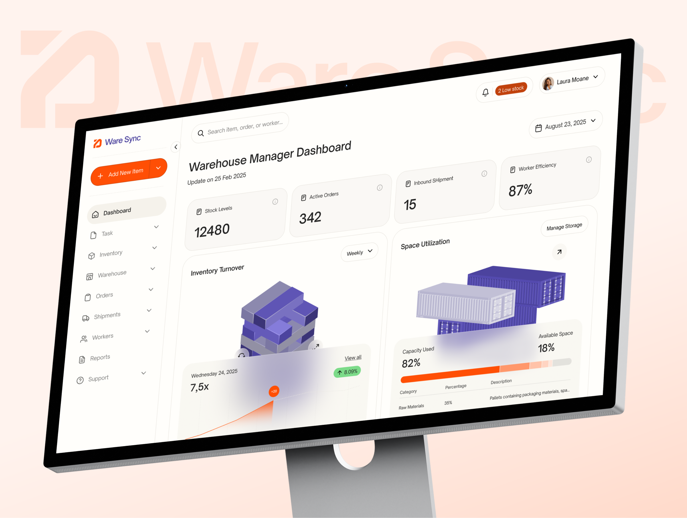 Warehouse Management - SaaS Dashboard interface product service ui ux web