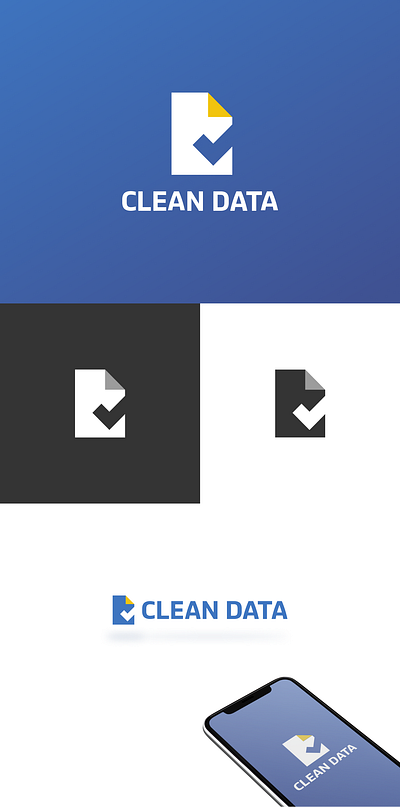 Logo for a service "Clean Data" branding design graphic design logo