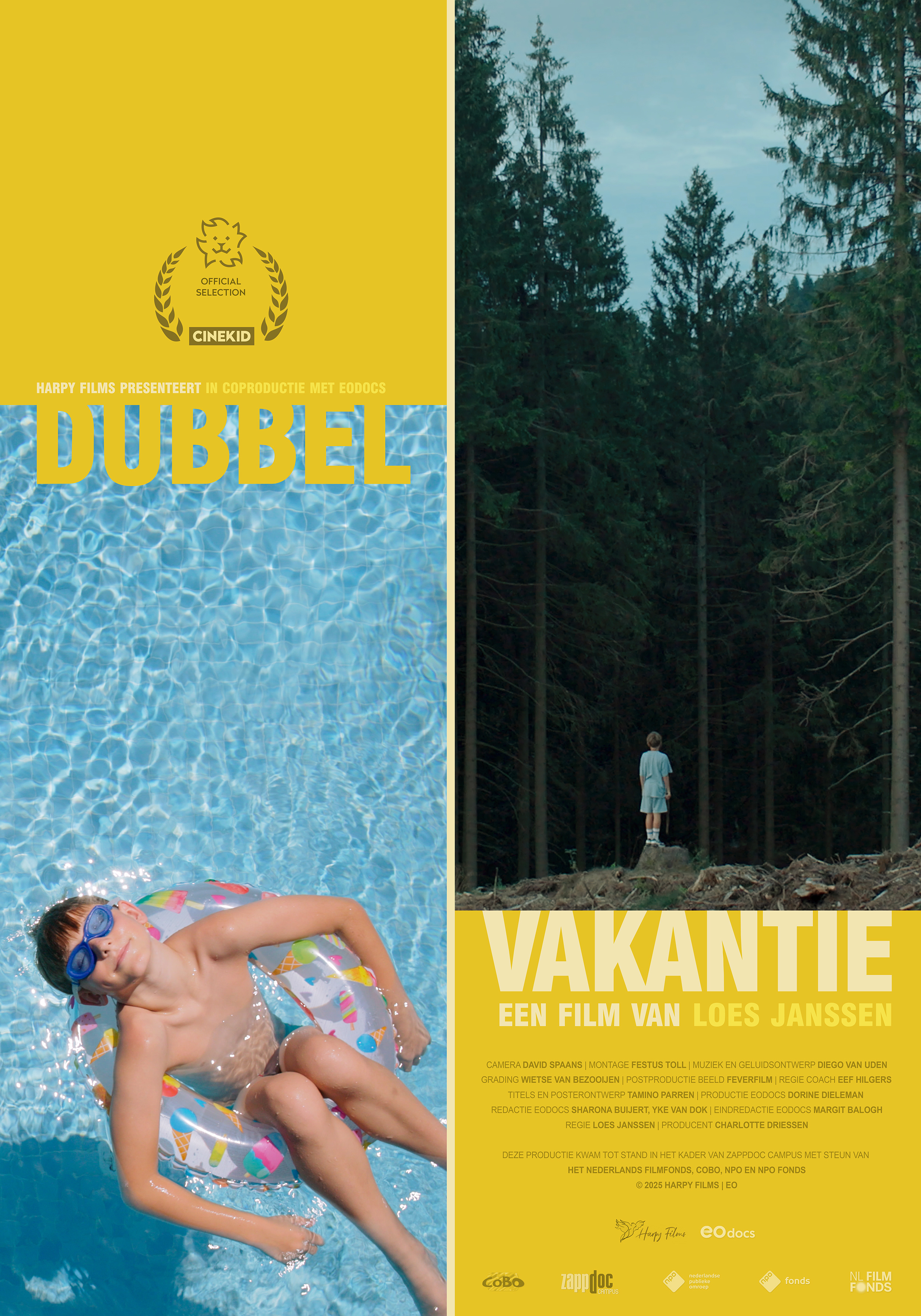 Poster voor de korte documentaire 'Dubbel Vakantie'